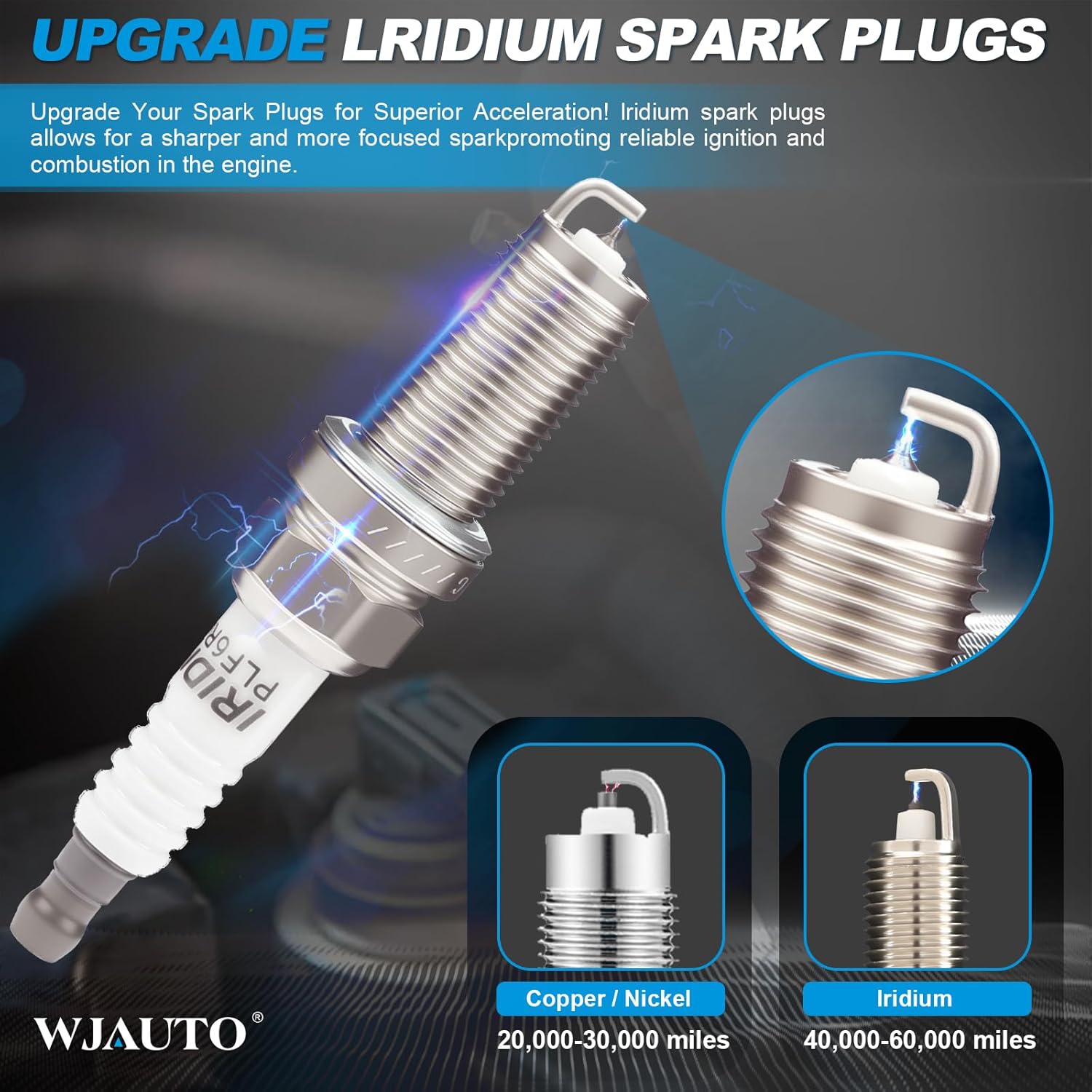 Iridium Spark Plugs 8 Pack, Pre-Gapped Sparkplugs OEM Replacement for Infiniti QX56 V8 5.6L 2004-2006,Nissan Armada V8 5.6L 2005-2007, Titan V8 5.6 2004-2007.