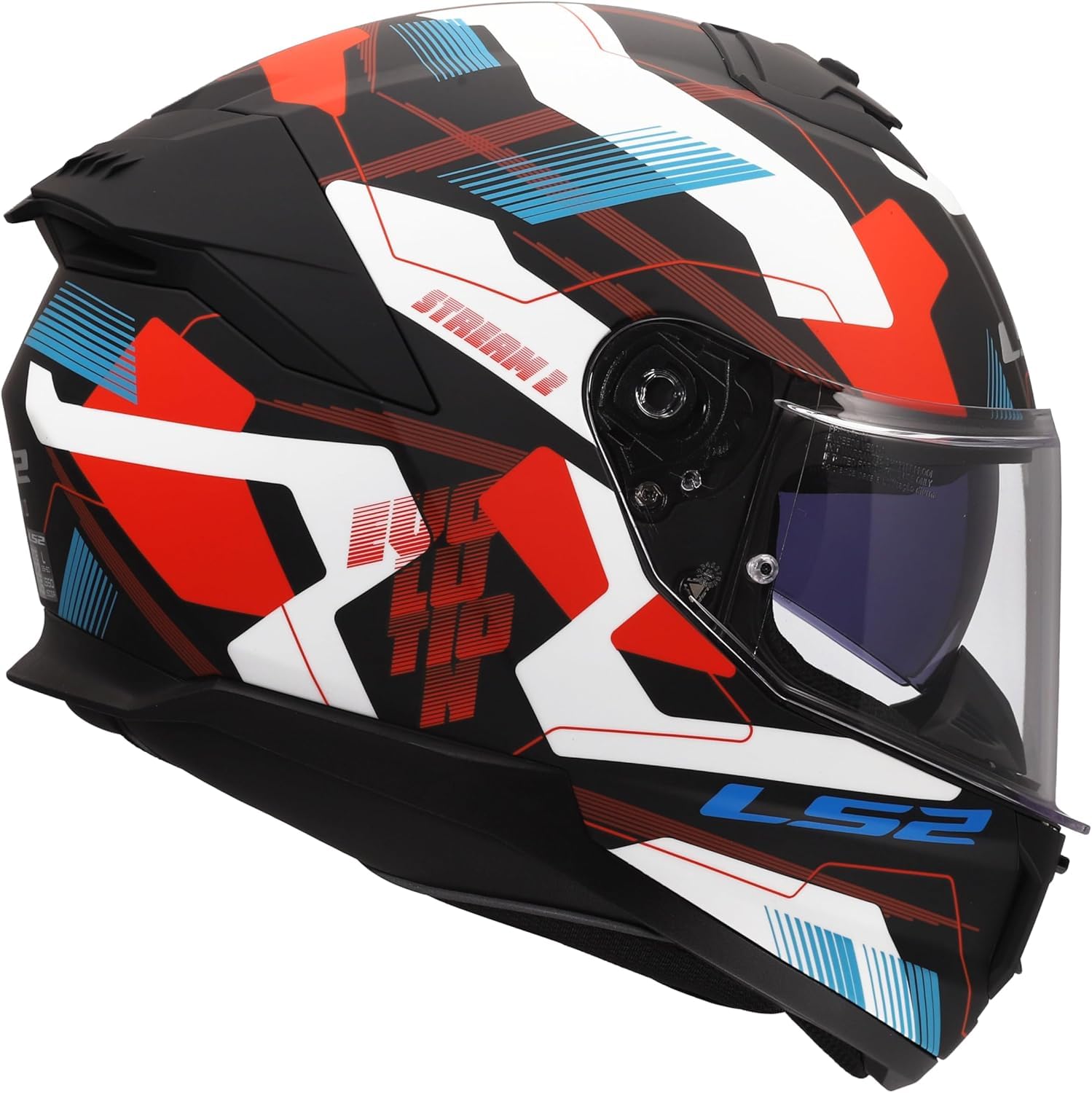 Casco LS2 Helmet Stream II Mika Mate Rojo Y Negro (M 57/58)