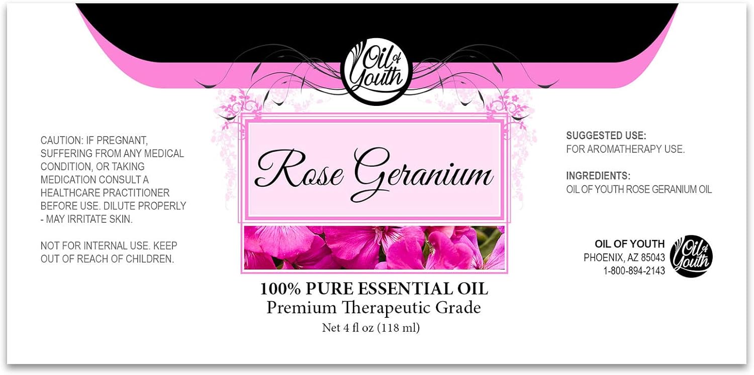 Oil of Youth Rose Geranium Essential Oil 4 oz – Pure Therapeutic Grade Aromatherapy Oil for Skin & Diffuser - Image 11