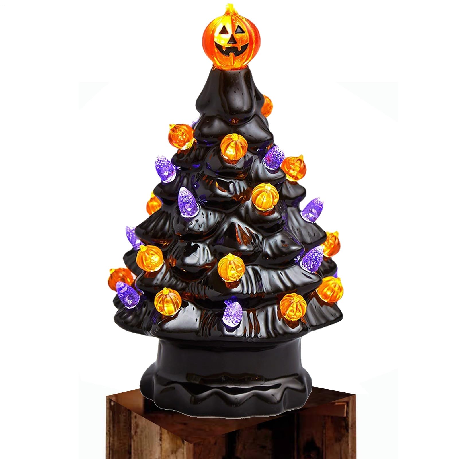 Décoration arbre d'Halloween céramique LED lampe table maison salon