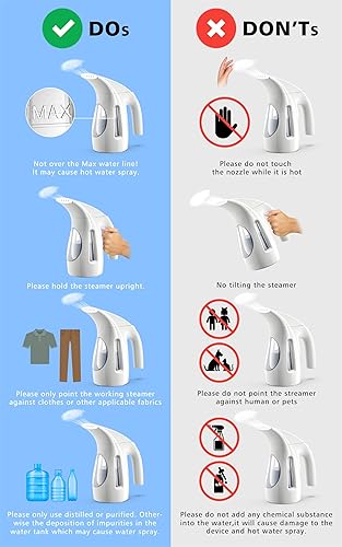 Miniatura 7 de HiLIFE Vaporizador para Ropa, Diseño Portátil de Mano, Gran Capacidad de 240ml, 700W, Vapor Penetrante Fuerte, Elimina Arrugas, para Hogar, Oficina