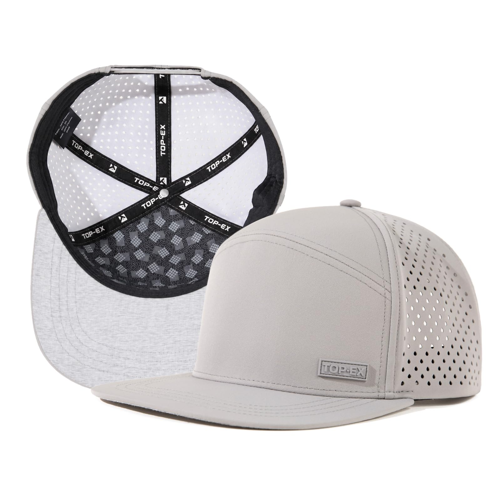 UVCoolix™ Cooling Sweatband Flat Bill Golf Baseball Cap,Breathable Sun Protection,Water-Resistant Snapback Performance Hat