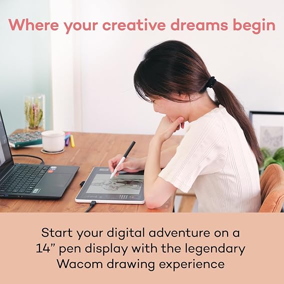 Wacom One 14 Drawing Tablet with Screen AMD Wacom Converter Kit (Power Adaptor Sold Separately)