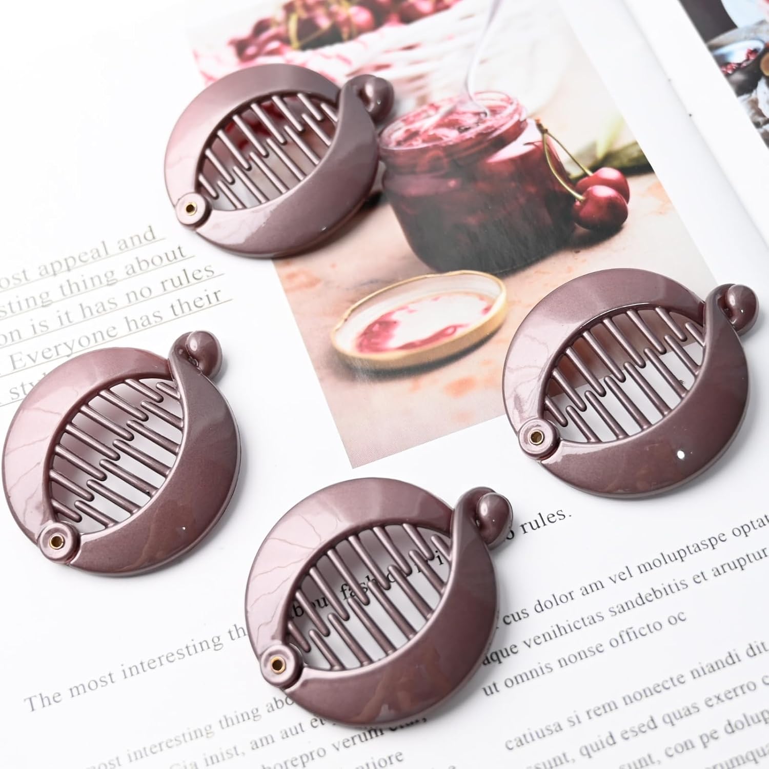 Forest 2.5" Effortless Beauty Assorted Side Combs Hair Clip Pins Round Banana Clips, pack of 4 (bronze) - Image 2