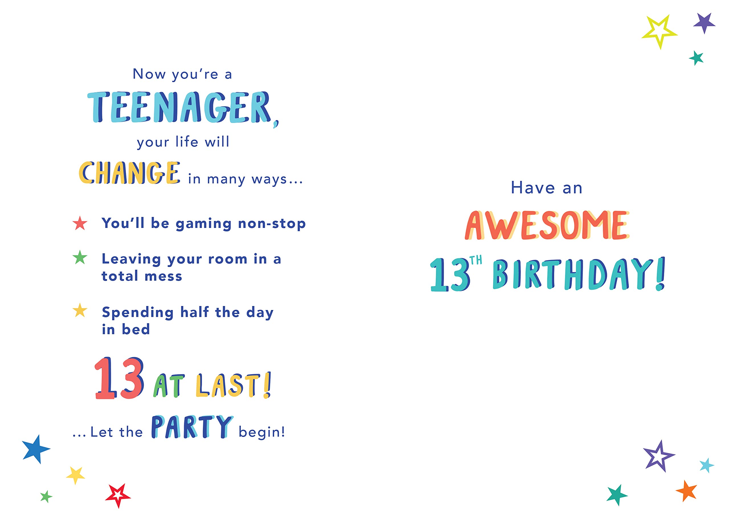 Traditional youthful birthday card age 13 F - 8 x 6 inches Traditional youthful birthday card age 13 F - 8 x 6 inches