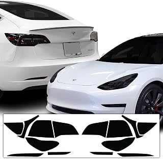 Bogar Tech Designs Tail Head Light Side Markers Reflectors Tint Kit Compatible with and Fits Tesla Model 3, Dark Smoke