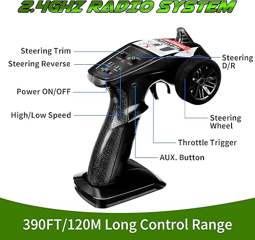 Miniatura 5 de YONCHER YC350 114 - Autos de control remoto rápidos sin escobillas para adultos, camión de control remoto 4WD de más de 50 KMH, camiones monstruo a