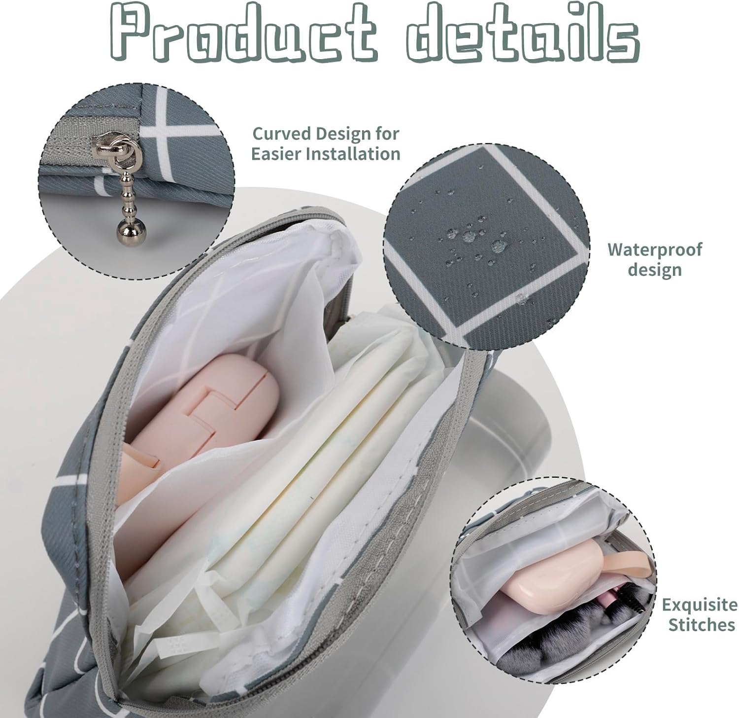 4pcs Sanitary Napkin Storage Bag, Portable Reusable Menstrual Pads Bags for Women, Tampon Holder Pouch, Feminine Hygiene Organizer