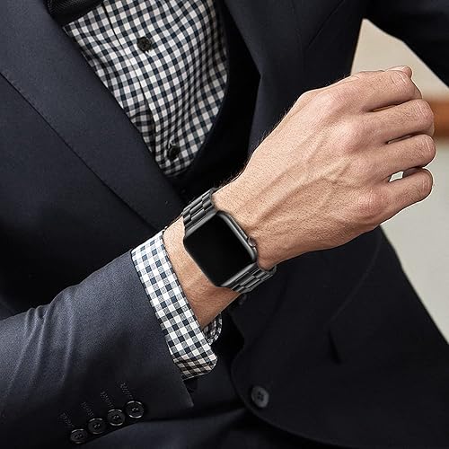Miniatura 8 de HITZEE Compatible con Apple Watch Band de 1.614 pulgadas, 1.575 pulgadas, 1.496 pulgadas, correa de metal de acero inoxidable para hombres y