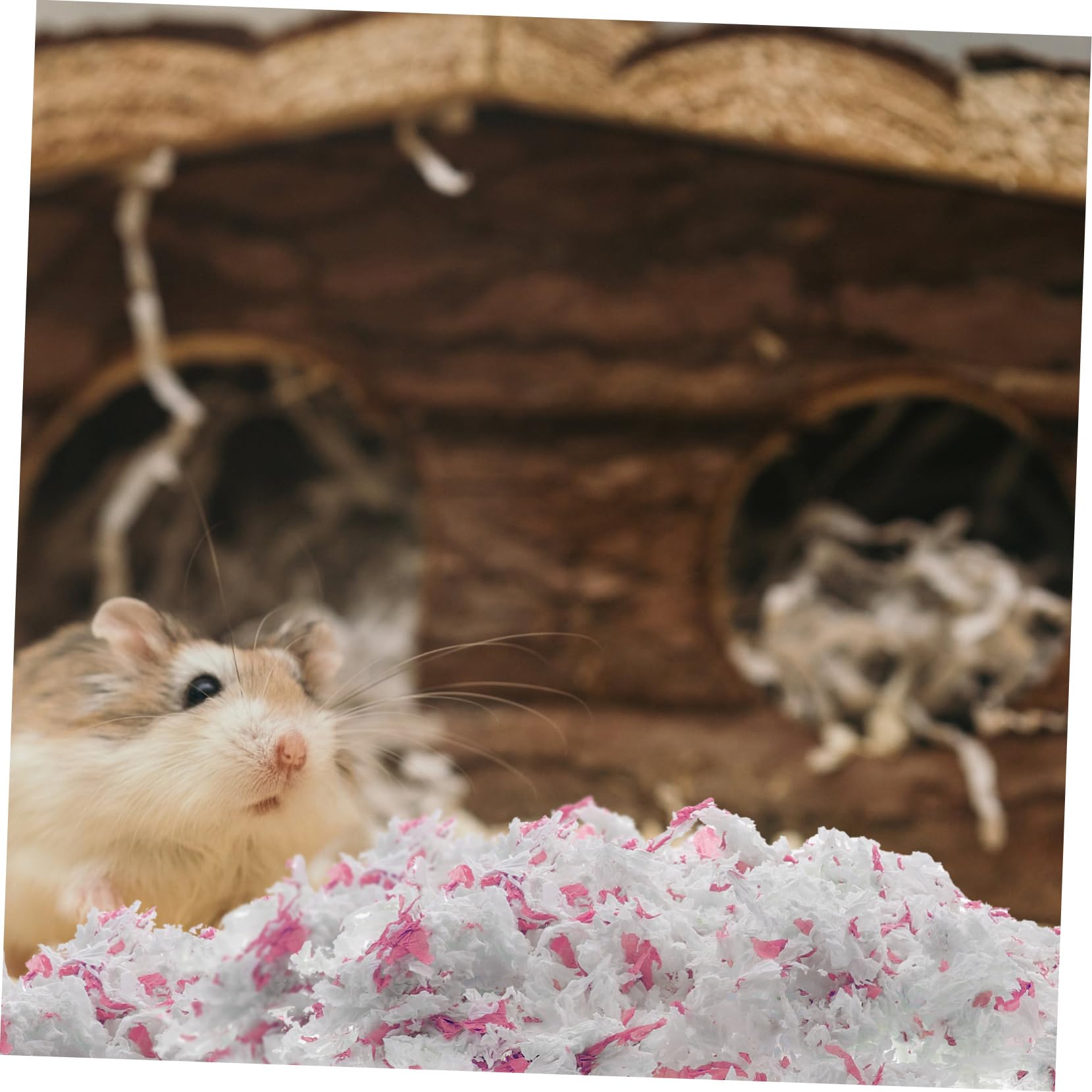 Lettiera in Carta Bianca 450g per Cincillà e Gerbilli, Morbida e Calda, Assorbente e Antiodore per Gabbie per Piccoli Animali