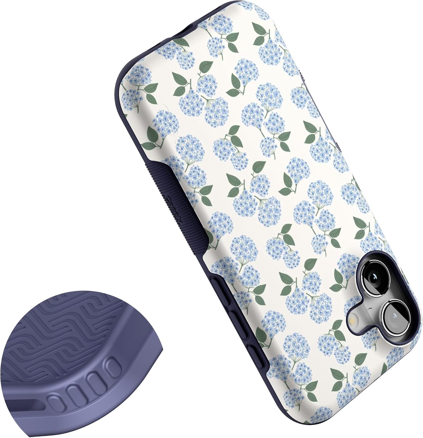 Casely iPhone 17 Case | Nantucket Cottage | Blue Hydrangea | Bold Protective Design | Compatible with MagSafe