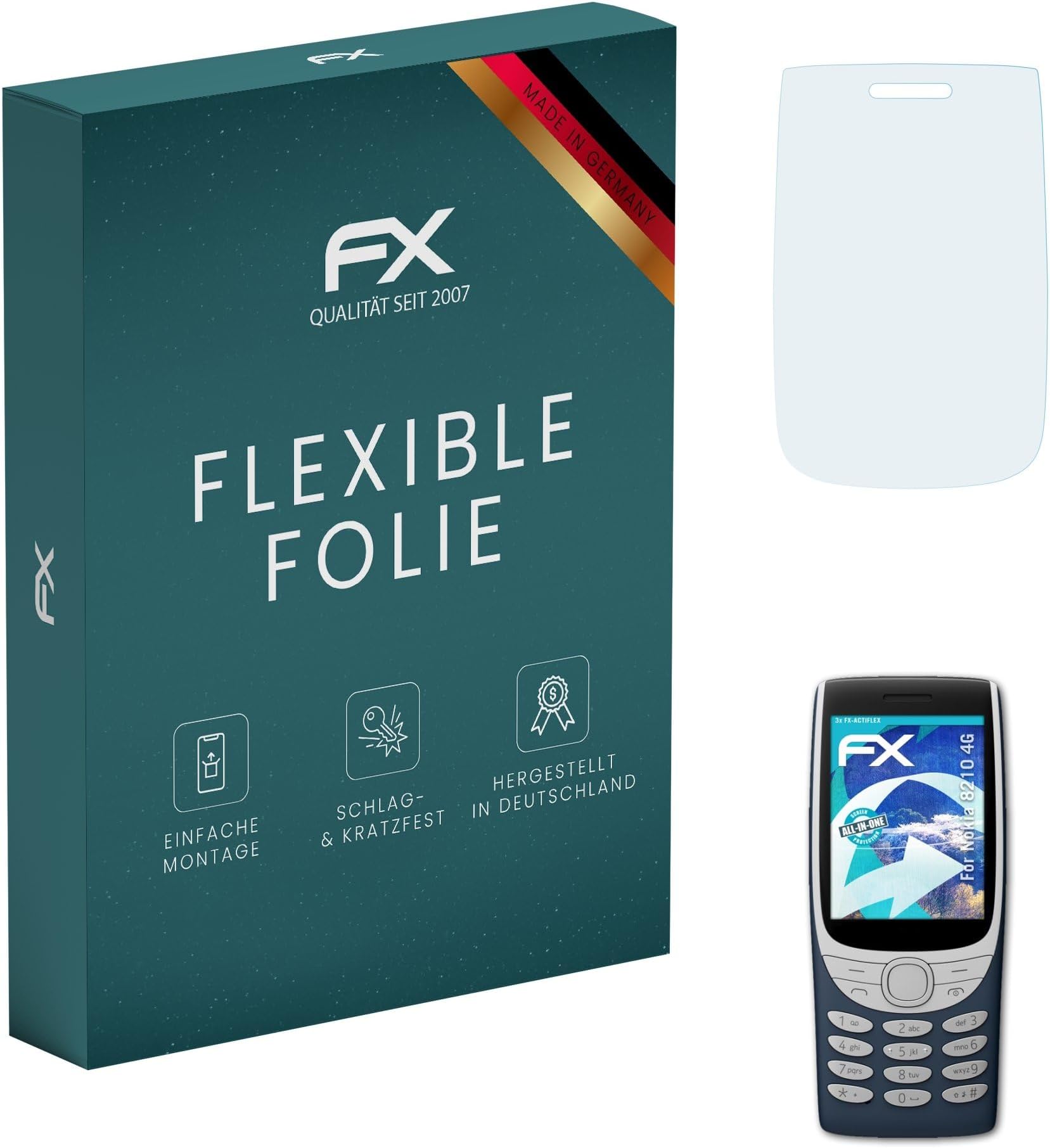 atFoliX Screen Protector compatible with Nokia 8210 4G Protector Film, ultra clear and flexible FX Screen Protection Film (3X)