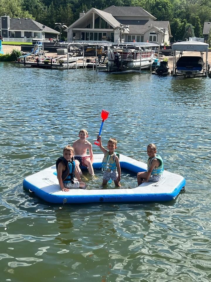 Miniatura 7 de Cojín inflable del lago, Hamaca de agua, Muelle inflable de la malla, Muelle del lago,