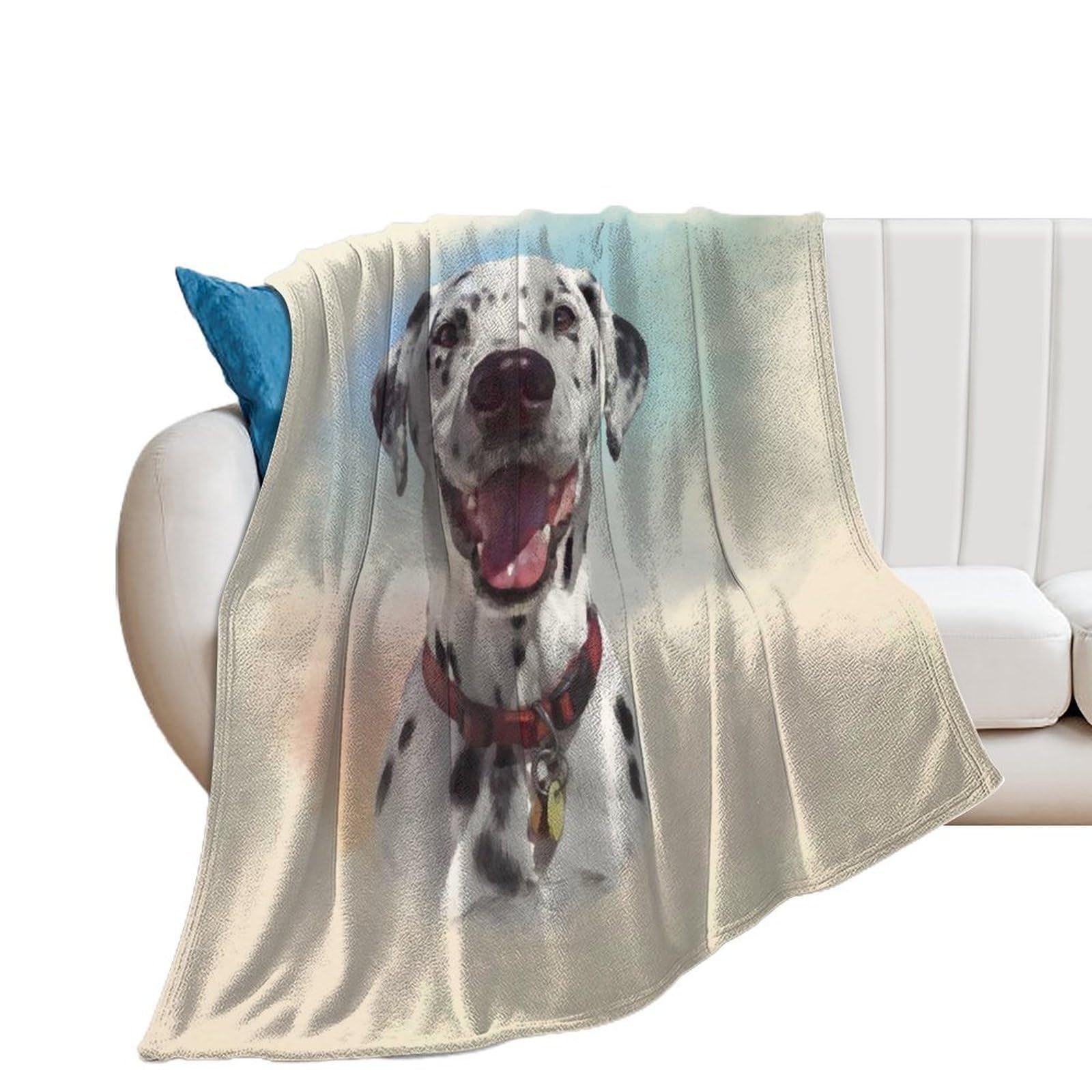 Couverture flanelle dalmatien plaid polaire chaud canapé lit 100x130
