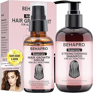 Rosemary Oil for Hair Growth Serum w/Rosemary Hair Growth Shampoo,Rosemary Oil Biotin Castor Oil & Argan Oil for Hair Loss & Thinning Hair Care Ingrown Treatments Hair Growth Products for Women Men