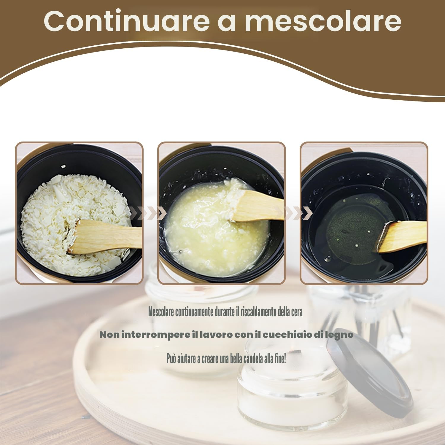 LINGQIAN Sciogli cera elettrico per candele con beccuccio 1.5L(marrone)