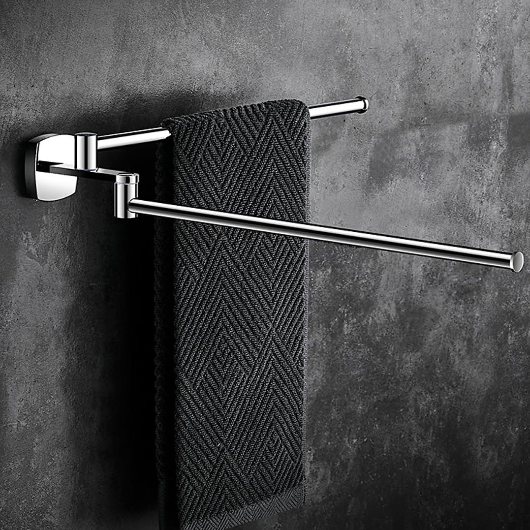 Toallero Giratorio para Baño, Barra De Toalla De Acero Inoxidable De 4 Brazos, Soporte De Toalla Montado En La Pared Que Ahorra Espacio con Gancho D