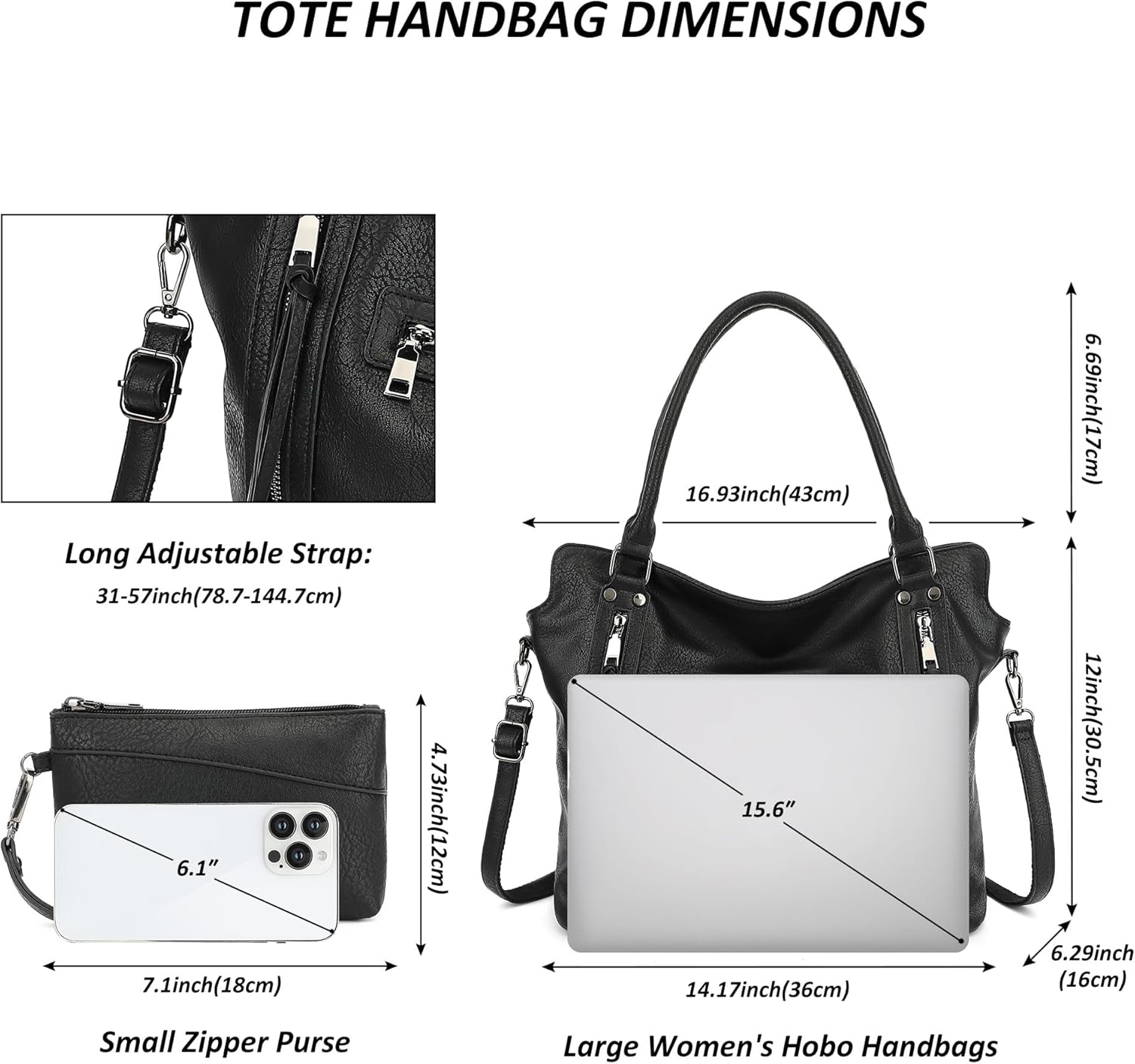 TANTOMI Hobo Bag for Women Large Crossbody Purse and Handbags Multiple Pockets with Adjustable Shoulder Strap - Image 6