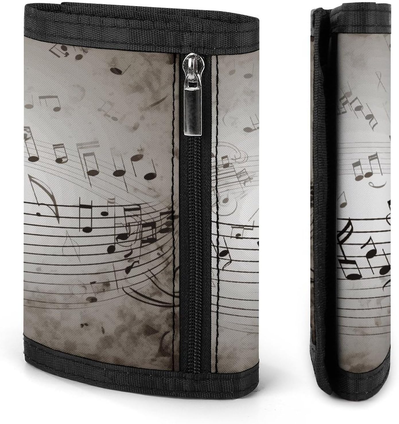 Music Note Wall Wallet With Key Hook,Card Holder with Zippered Coin Pocket And Card Holders,Trifold Wallet Suitable for Work, Travel And Daily Use image 2