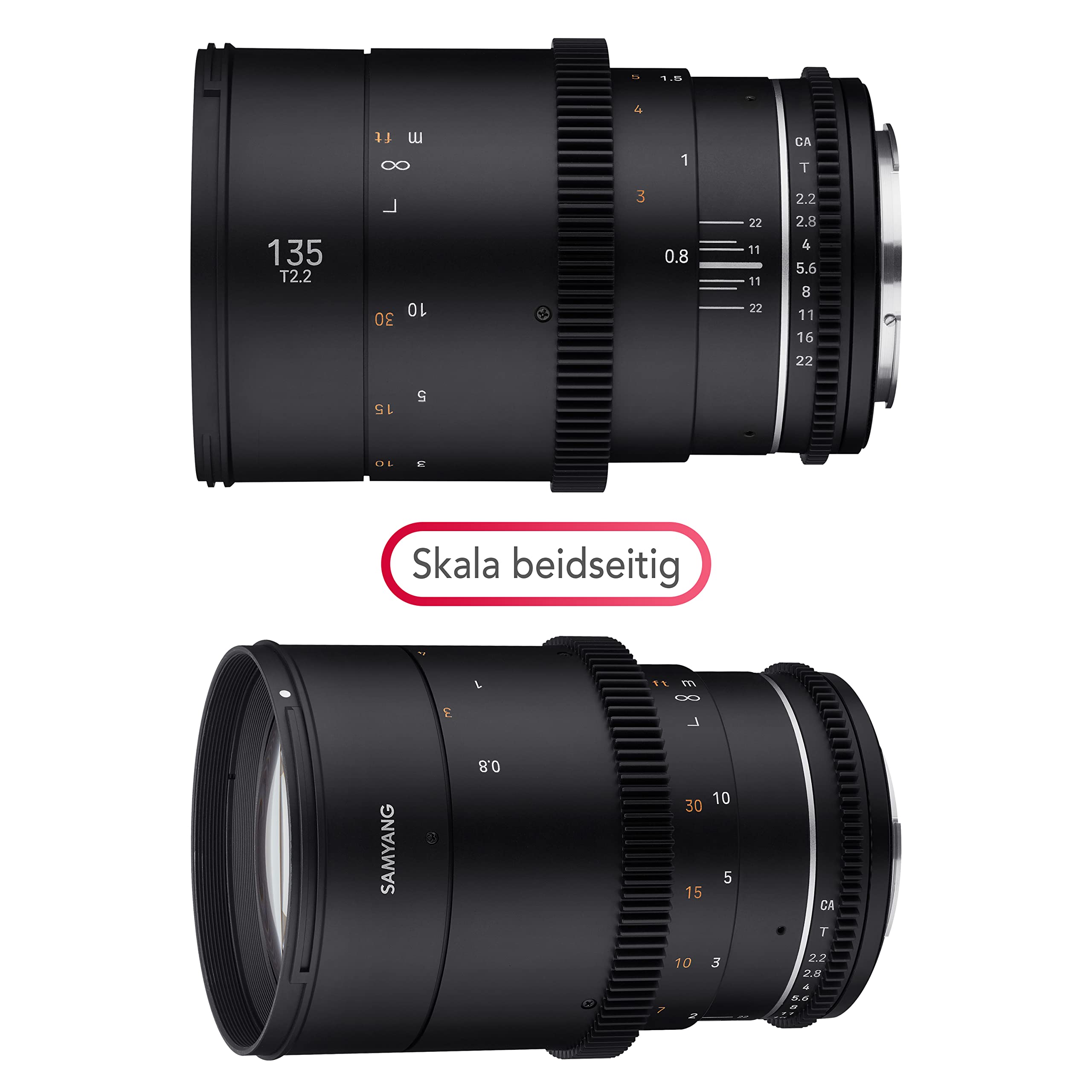 Samyang MF 135 mm T2,2 VDSLR MK2 MFT – Video Cine obiektyw teleobiektyw ogniskowy do aparatów Micro Four Third, ręczna ostrość, do Panasonic DC-GH5s DC-GH5 II BGH1 Olympus OM-D E-M1 Mark III