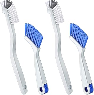 4 Pieces Cleaning Brush Small Scrub Brush for Cleaning Bottle Sink Kitchen Brush, Edge Corner Grout Bathroom Cleaning Brus...
