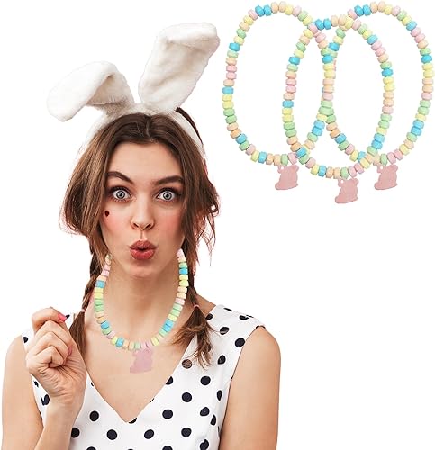 Miniatura 5 de Collar de caramelo de conejo de Pascua, masticables multicolor con sabor a frutas para recuerdos de fiesta