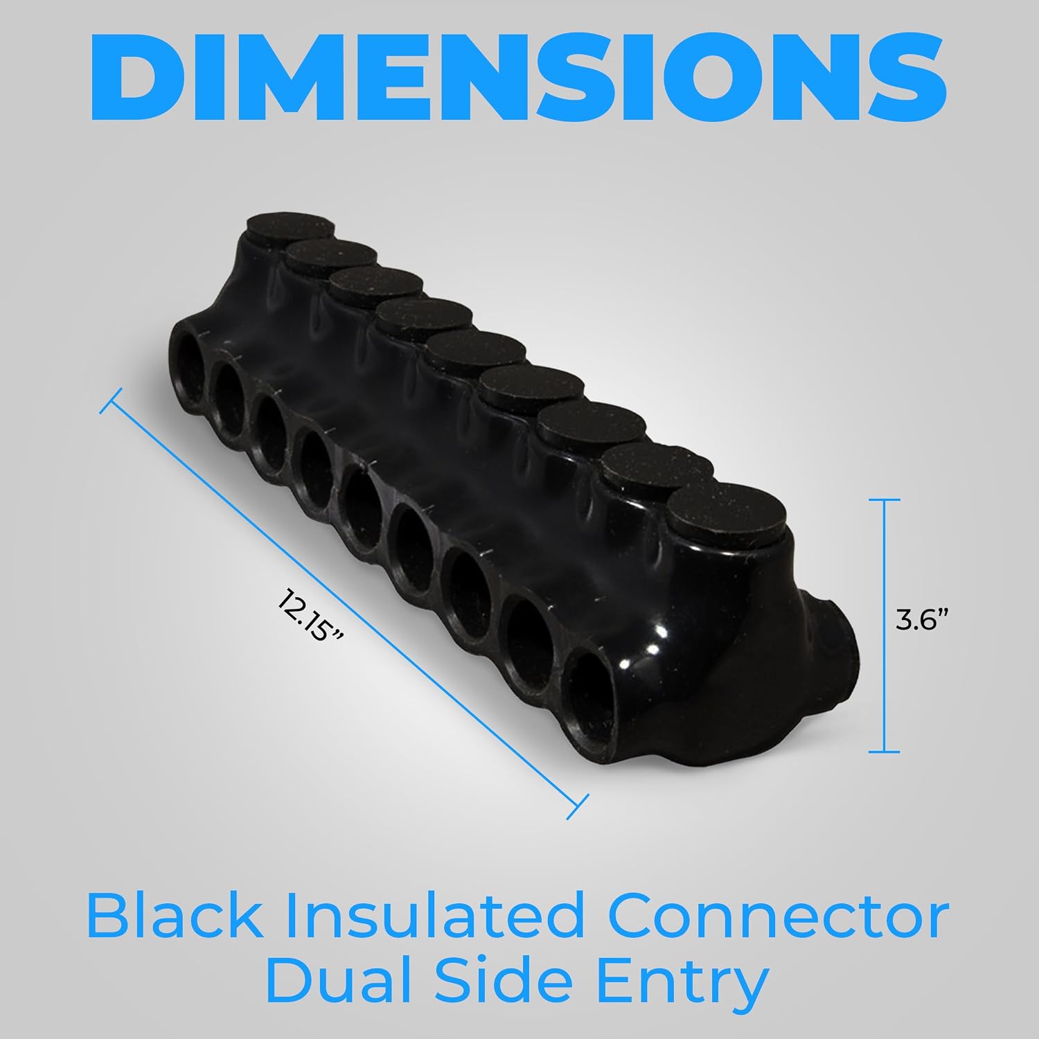 OHLECTRIC Multi Cable Connectors 9 Wire Ports - Dual Entry Polaris Connector - Black Insulated Vinyl Coated Aluminium Connector for CU9AL Wires - 2 Pack