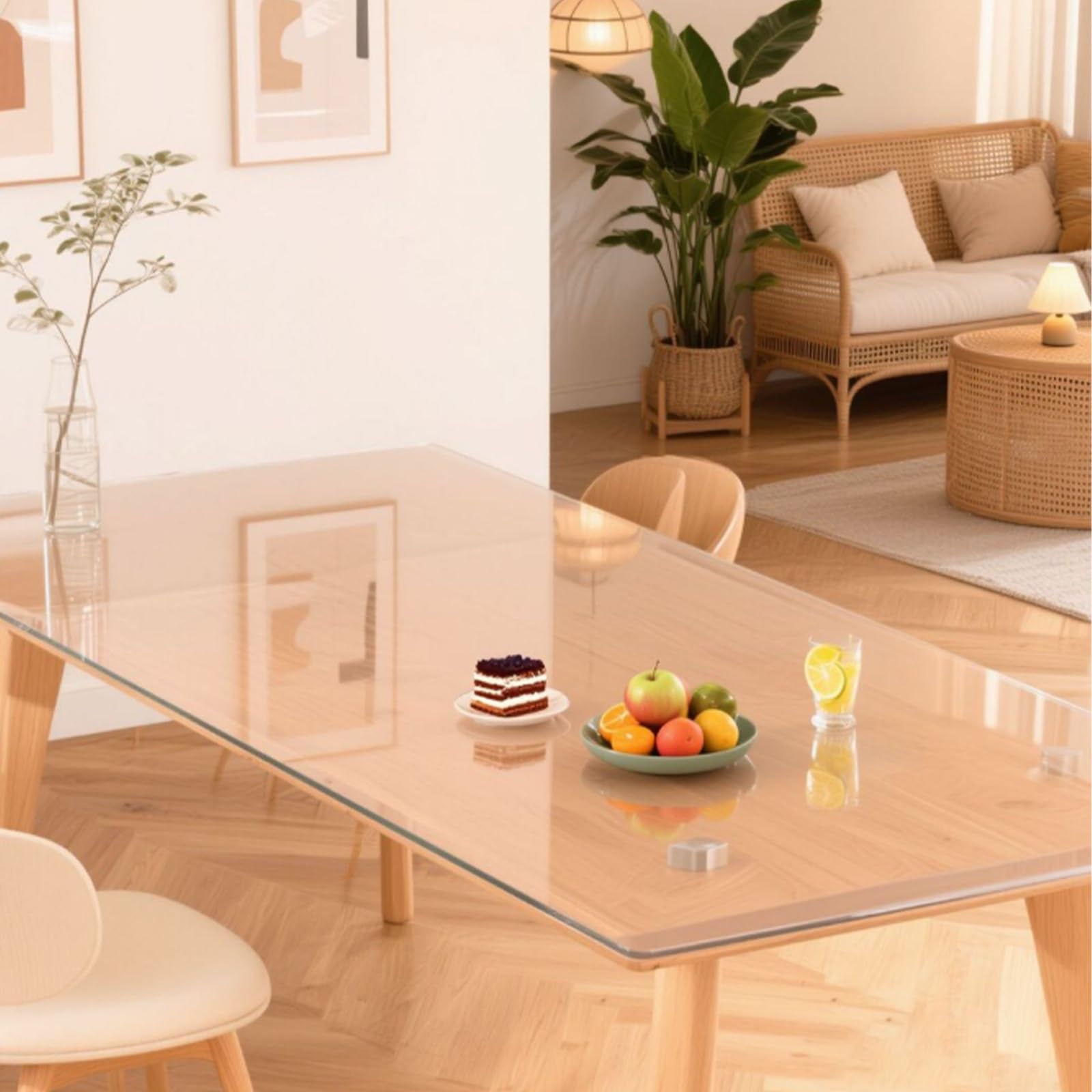 Schreibtischmatte Klare PVC Wasserdichte Rutschfeste | Schreibtischunterlage Transparent mit runden Kanten, fleckenfest langlebig für Büro Zuhause(Frosted-1.5mm,80x110CM)