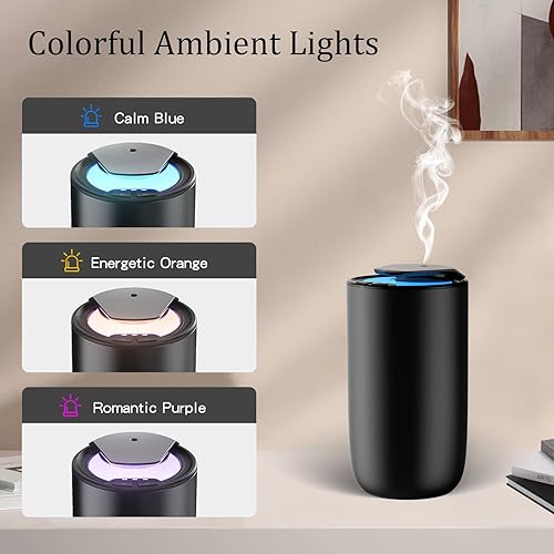 Miniatura 5 de Ambientador inteligente para automóvil, difusor de aroma, aromaterapia sin agua y silenciosa, difusor de aceite con luz LED ambiental colorida,