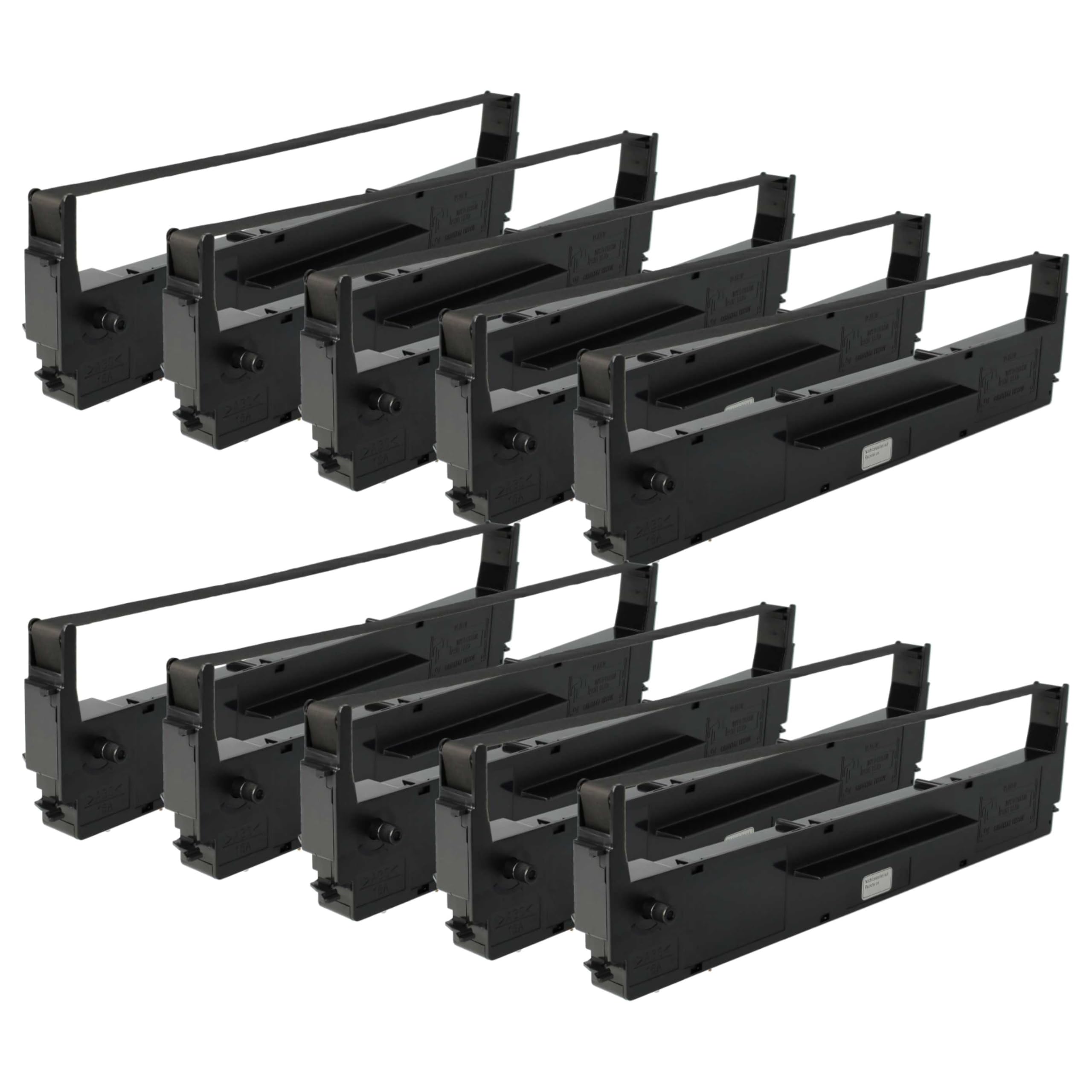 vhbw 10 x taśma barwiąca zamiennik do Epson C13S015021, S015637 do drukarki igłowej, drukarki bonowej - czarna