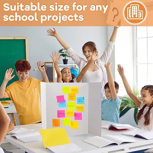 Vista 26 de 12 tableros de póster triplegables a granel, tableros de exhibición de ciencia ligeros, tablero de presentación triple para proyectos de feria