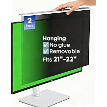 2-Pack Hanging Privacy Screen Protector for 21-22" Monitors, Removable & No Installation Required, 30 Privacy Filter, Effectively Blocks High-Energy 460nm Blue Light Dual Protection for Information Security & Eye Health 22"-169 19.29"12.48"
