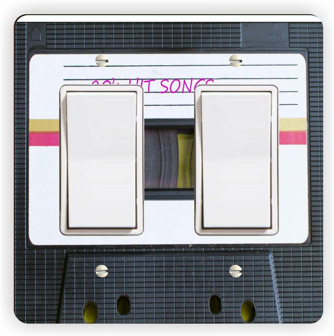 Cassette Tape 80's Hit Songs - Light Switch Plate Cover - Double Toggle Switch Plate - Double Toggle Cover