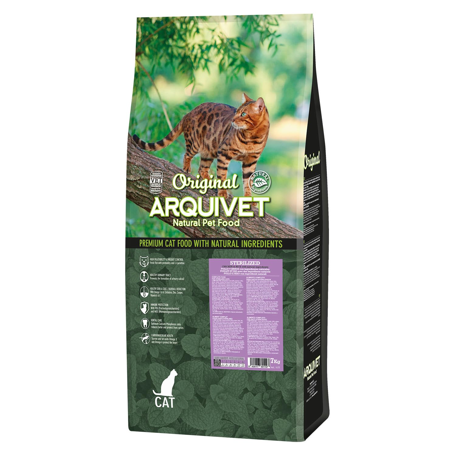 Arquivet-Original - Sterilized - pienso para Gatos esterilizados - Pollo y arroz - 7 Kg