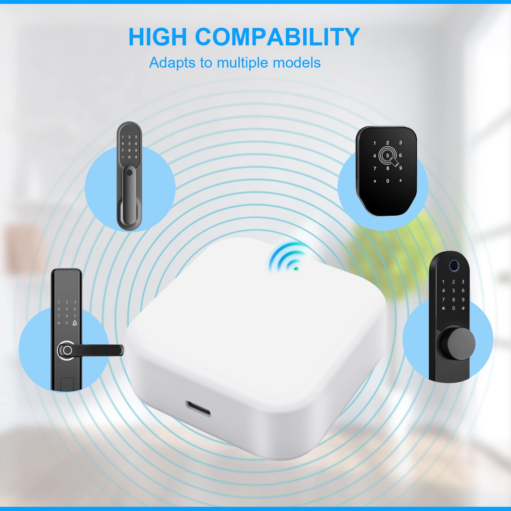 Jevina Gateway G2 pour application Tt Lock Bluetooth Serrure électronique de porte WiFi