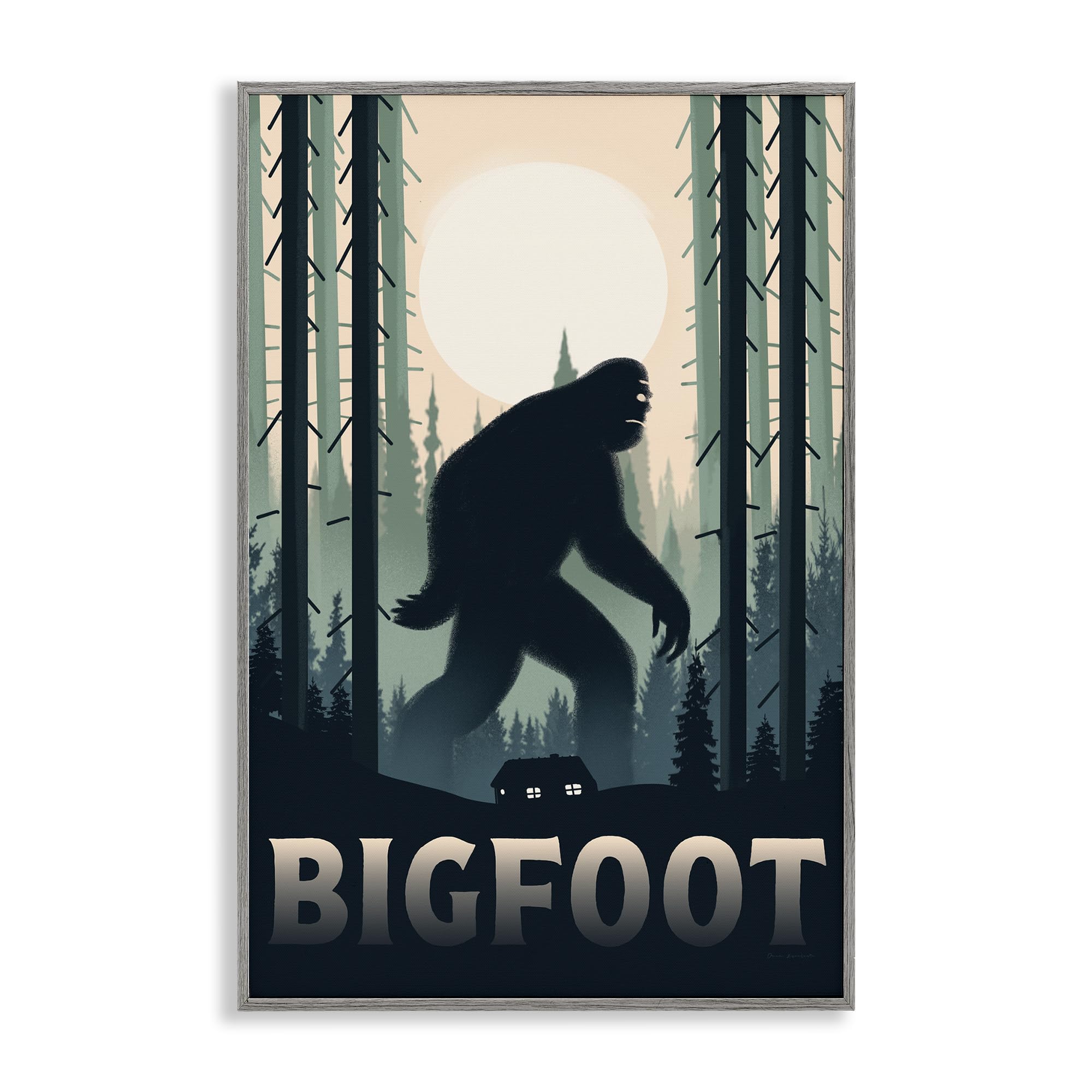 'Forest Creature Cabin in Woods'| Framed Giclee Art