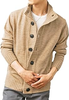 Amazon Co Jp メンズカーディガン ベージュ カーディガン トップス 服 ファッション小物