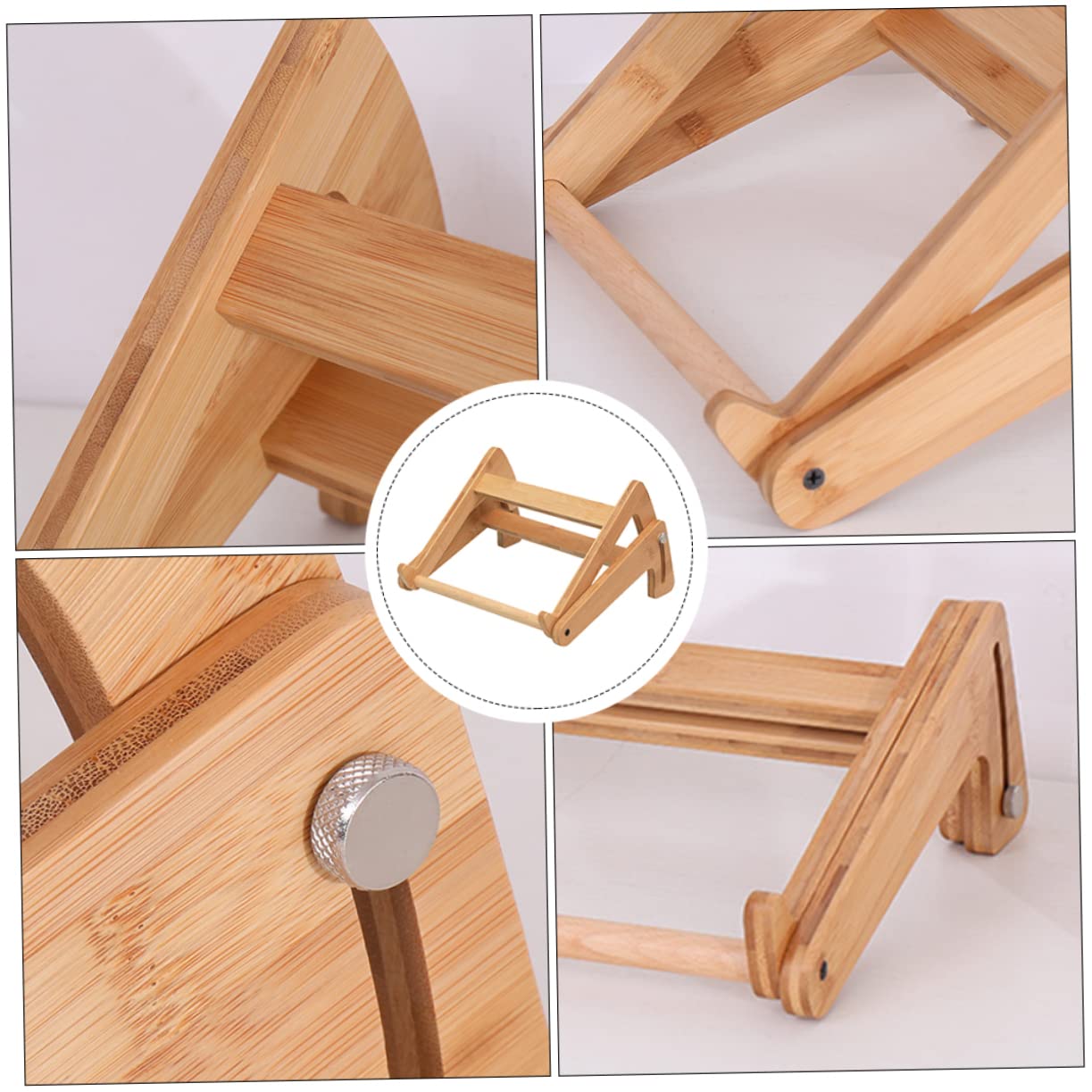 HOMSFOU Supporto Ergonomico per Laptop in Legno, Scrivania Portatile per Laptop Altezza Regolabile, Design Cavo e Angoli Arrotondati, per Casa e Regalo