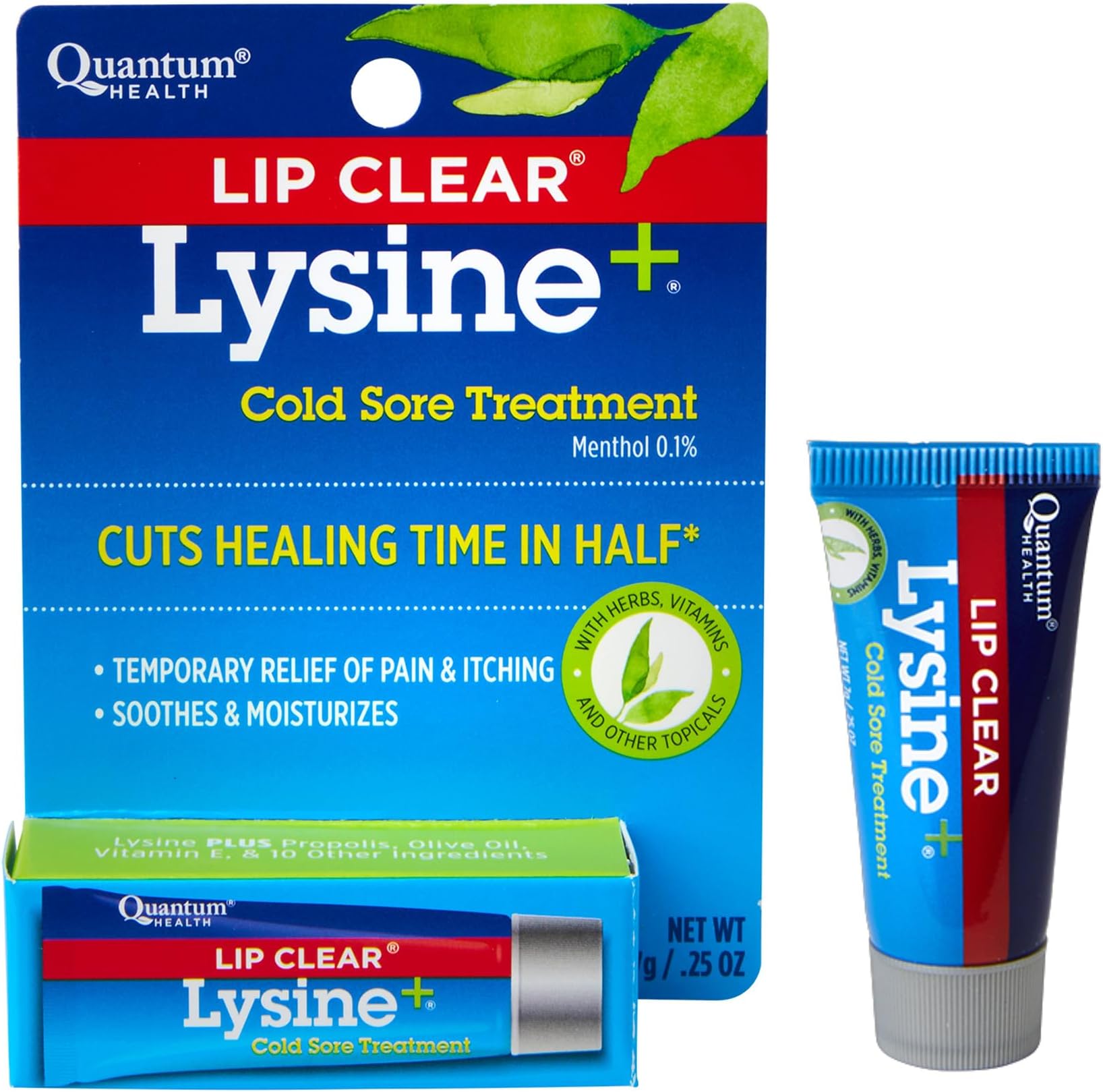 - Health Lip Clear Lysine+ Cold Sore Treatment Soothe & Moisturize Mouth Sores - L-Lysine Menthol Calendula & Propolis Ointment - Transparent Fever Blister Healing Balm - 0.25 Oz