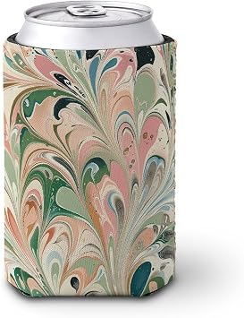 Reusable Coffee Coolies Sleeves Peach And White Swirls Beverage Sleeve Iced Coffee Insulator for Iced & Hot Drinks