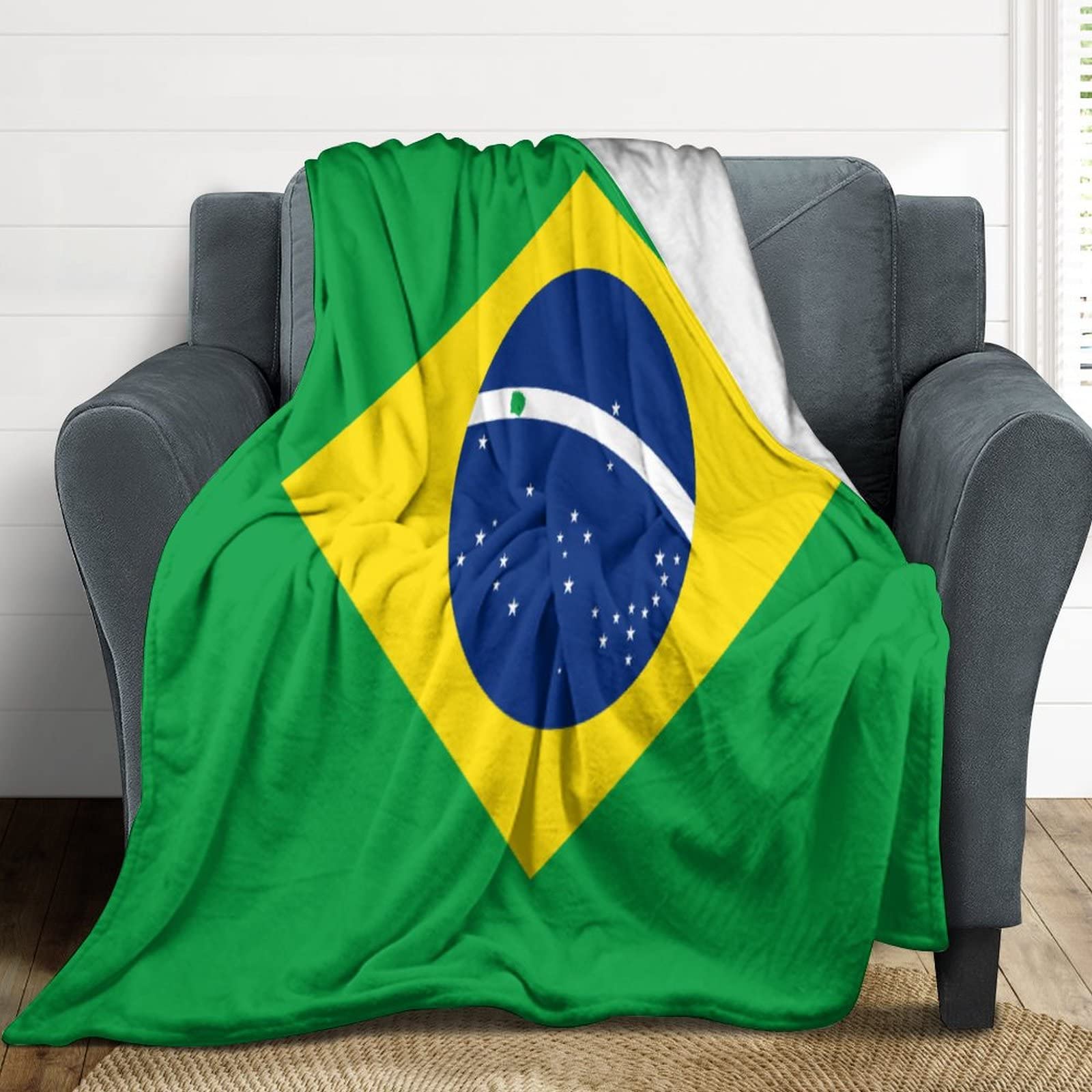 Couverture Brésil plaid en flanelle douce idée cadeau pour chambre et canapé