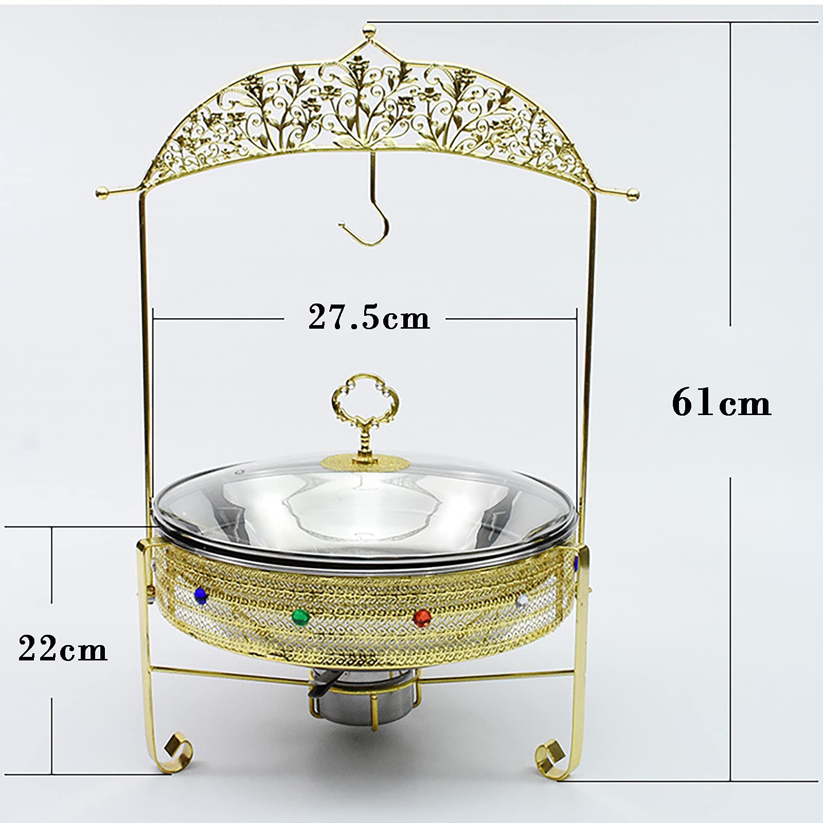 Set da Buffet per scaldavivande da 3,5 Quarti, scalda Buffet in Acciaio Inossidabile con Coperchio, vaschetta per l'acqua, vaschetta per Alimenti, Supporto per Carburante, per Matrimoni a Buffet, Fe