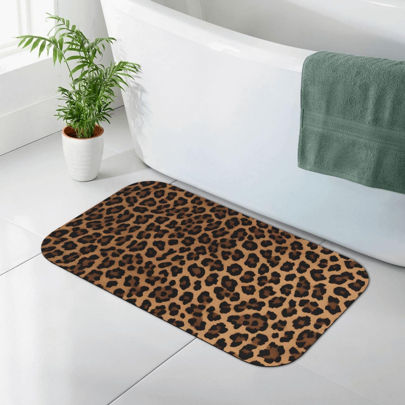 Tapis de salle de bain absorbant en diatomée douce antidérapant et séchage rapide 80x50
