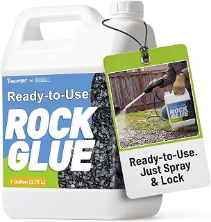 Teexpert Rock Glue for Landscaping: 1 Gallon New 2026 Formula Ready-to-Use Gravel Glue for Pea Gravel, Stones, Pebbles, River Rock – Strong Adhesion for Outdoor Landscape, Driveways Edge, Patio, Yard