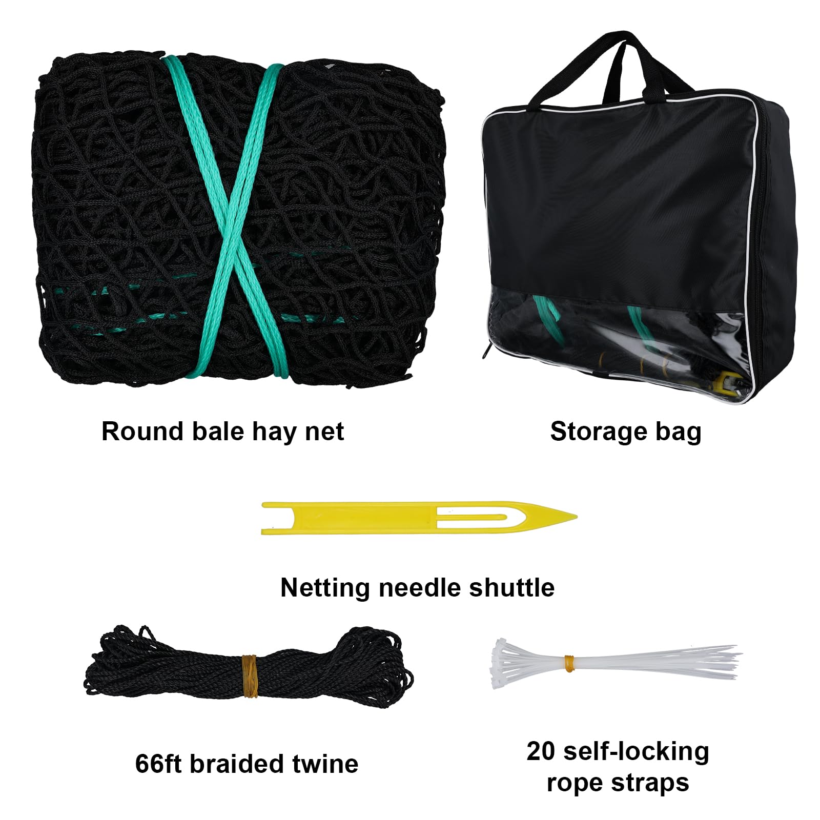 Filet à Foin Lourd Sans Nœud (Knotless Heavy Duty) - Épaisseur 4-5mm, Maille 2,5 Pouces - Neuf