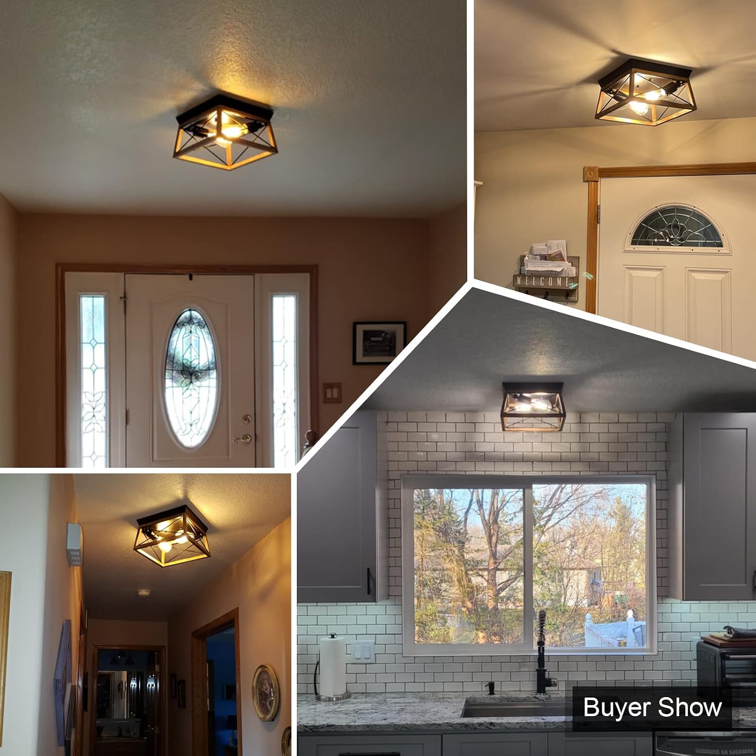 Lіmіtеd Dіѕсоunt Eyassi Wooden Flush Mount Ceiling Light, 2-Lights Industrial Farmhouse Ceiling Light Fixture, Rustic Black Metal Farmhouse Close to Ceiling lamp for Hallway, Entryway, Kitchen, Bedroom, Dining Room TOP оƒƒERS Eyassi Wooden Flush Mount Ceiling Light, 2-Lights Industrial Farmhouse Ceiling Light Fixture, Rustic Black Metal Farmhouse Close to Ceiling lamp for Hallway, Entryway, Kitchen, Bedroom, Dining Room