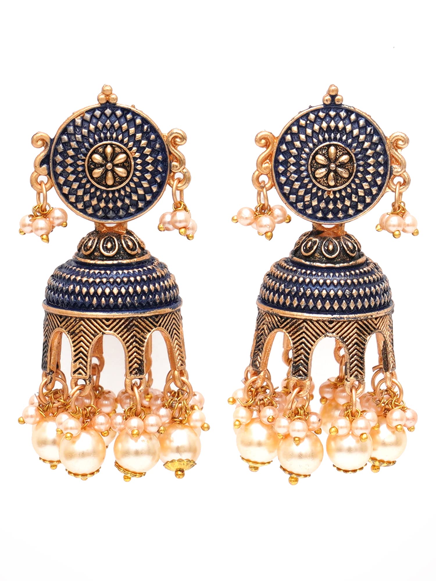 See full amazon price history chart for Karatcart Antique Gold Plated Navy Blue Tomb Style with Golden Pearl Jhumki Earrings for Women Karatcart Antique Gold Plated Navy Blue Tomb Style with Golden Pearl Jhumki Earrings for Women (B0BGJGJBG6) Amazon Price History, Amazon Price Tracker