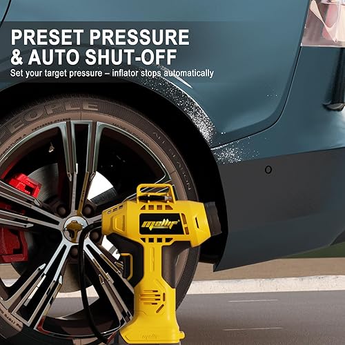 Miniatura 3 de Compresor de aire inflador de neumáticos inalámbrico compatible con batería Dewalt 20V MAX (solo herramienta), bomba de aire portátil de mano de 160