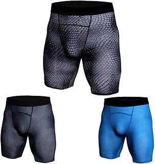 ZHANGHY Mens Compression Shorts Gym Running Sports Underwear Base Layer Shorts Sports Undershorts Quick-Drying Fabric Men’s Workout Shorts with Compression Fit 3 Pack