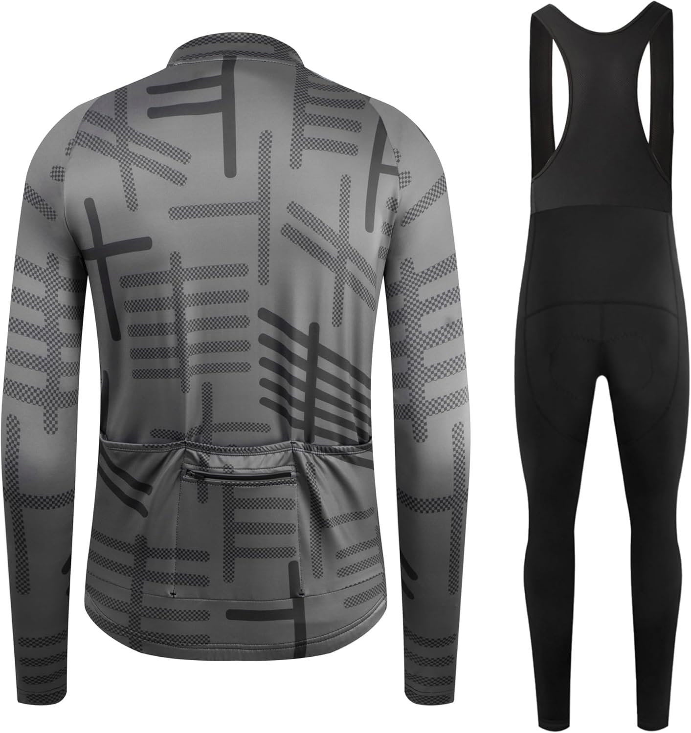 GCRFL Winter Cycling Jersey Sets Thermal Fleece Bike Jersey + Bib Pants, Long Sleeve Cycling Clothing Sets for Man - Image 2